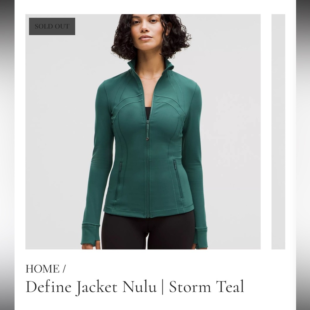 🆕Lululemon🍋 Define Jacket Nulu Colour Storm Teal Sz 4 - Picture 6 of 11